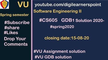 CS605 GDB 1 Solution 2020-Spring Semester-VU-Software Engineering II
