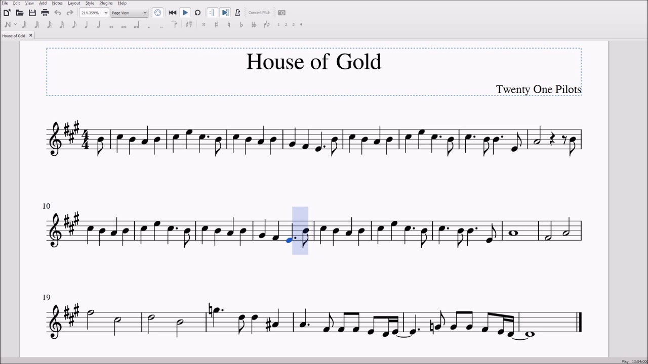 House of Gold Alto/Bari Sax Sheet Music - YouTube