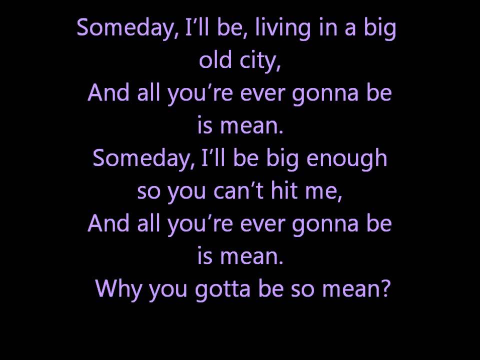 Glee Mean Lyrics YouTube