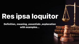 What is res ipsa loquitor | Law of torts Wealth