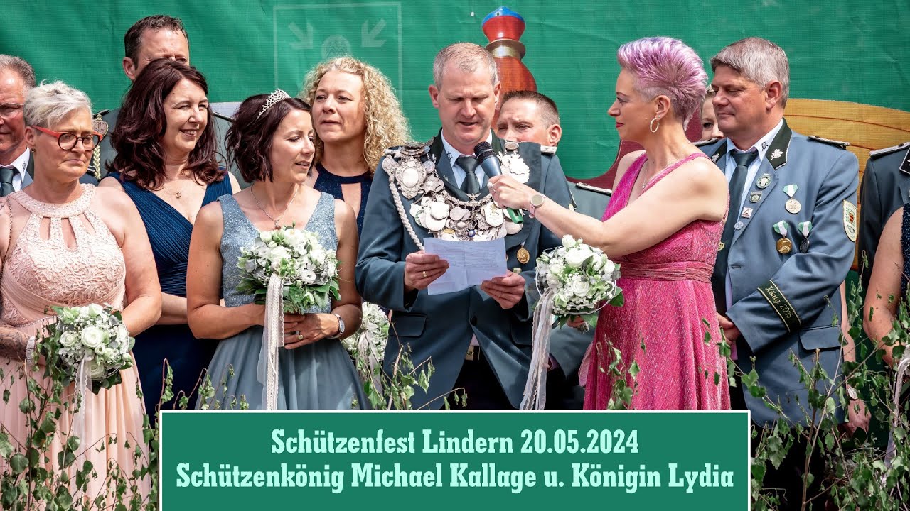 Schützenfest Lindern 2024 Schützenkönig Michael Kallage mit Königin Lydia