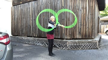 Three different types of 5-beat weave for hoops: ocho grip, toss, elbow crook.