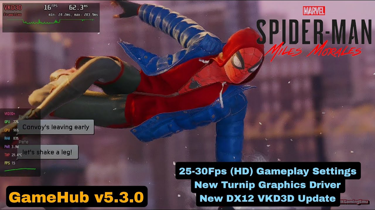 Spider-Man: Miles Morales PC Game Play on Android | GameHub Emulator V5.3.0 | 30Fps best settings