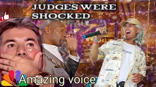 GoldenBuzzer| all the judges were surprised to hear this participant sing because his voice was good