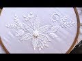 Hand embroidery Designs. White work Embroidery for New year.