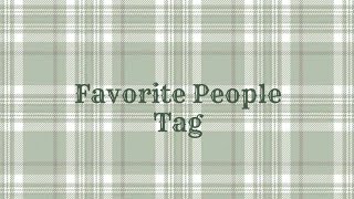 Favorite People || Booktube Tag