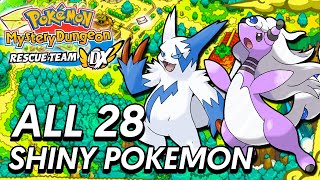 Pokémon Mystery Dungeon Rescue Team DX - ALL 28 SHINY POKEMON!