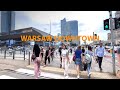 Walking tour downtown  warsaw city poland  4k 60fps city walk  travel walk tour