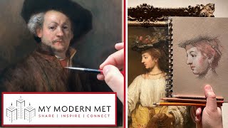 Speed Painting / Sketching Realistic Portraits in Museums by Ken Goshen