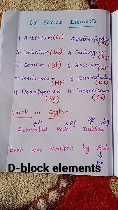 d-block elements,6d series elements mnemonic trick - YouTube