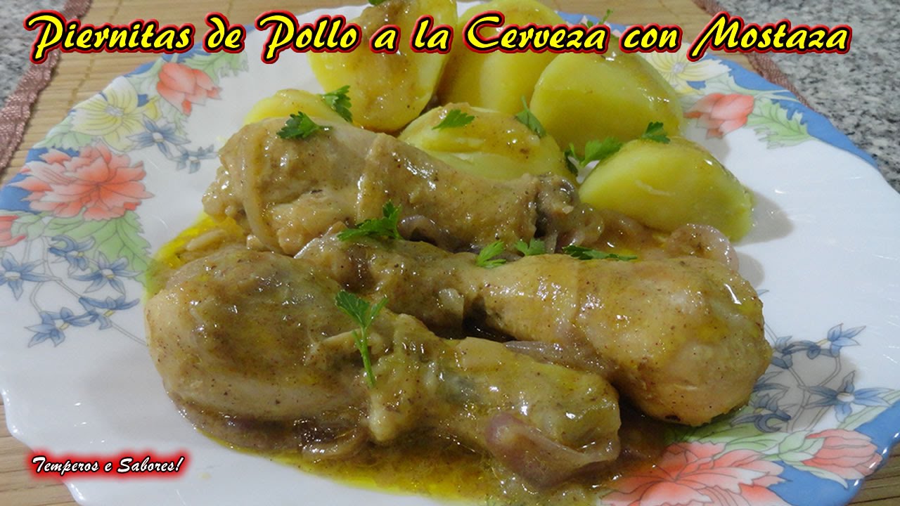 Piernitas de Pollo a la Cerveza con Mostaza - receta rápida
