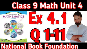 Class 9 Math NBF New Book Ex 4.1Q1-11 Fbise || Class 9 Math Exercise 4.1 Q 1-11| 2024 Fbise NBF 2024