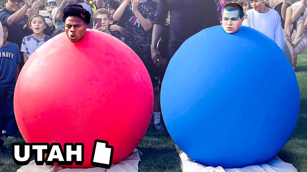 iShowSpeed ​​соревнуется с человеческим воздушным шаром! при участии Steak