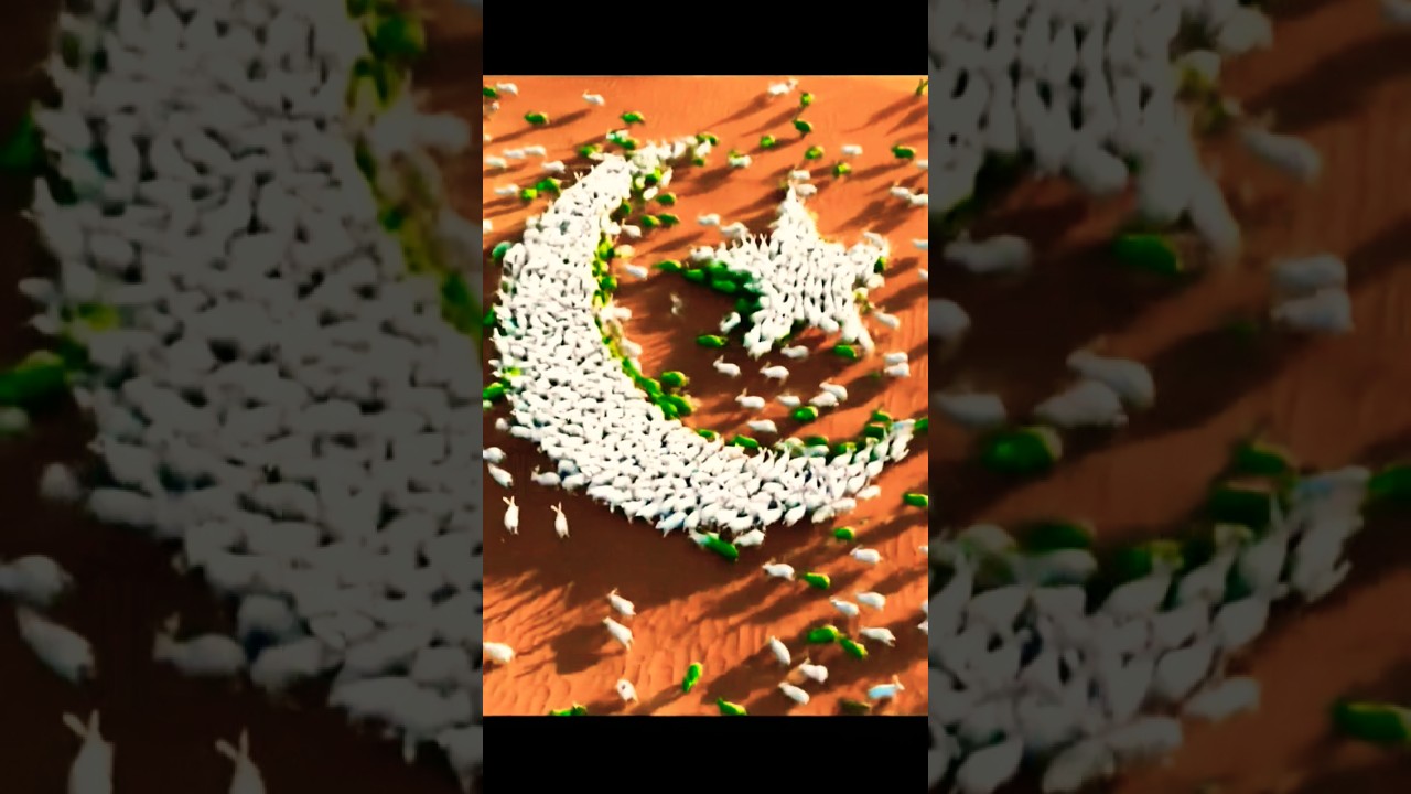 Drone View Mein 1 Million Rabbits Ne Banaya Chand Aur Sitara 🇵🇰🐇✨