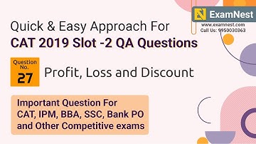 CAT 2019 Slot 2 QA Question Solution By Ajay Sharma | Question - 27 Profit, Loss and Discount