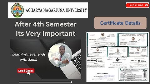 Certificates || After 4th Semester it