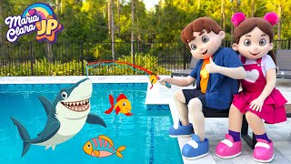 Maria Clara e JP em uma divertida pescaria na piscina! 