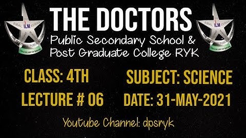 Class 4th Science Lecture # 6 [31-May-2021] dpsryk