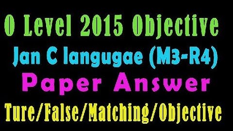 O Level Doeacc/Nielit C Language  Paper 2015 January Solve Question M3-R4 Objective Type