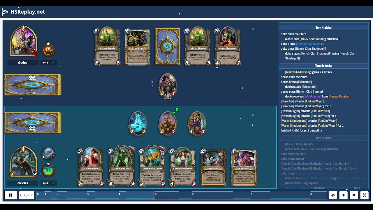 ProGaming Hearthstone, Quest Rogue(14) vs Quest Priest(14) by doko