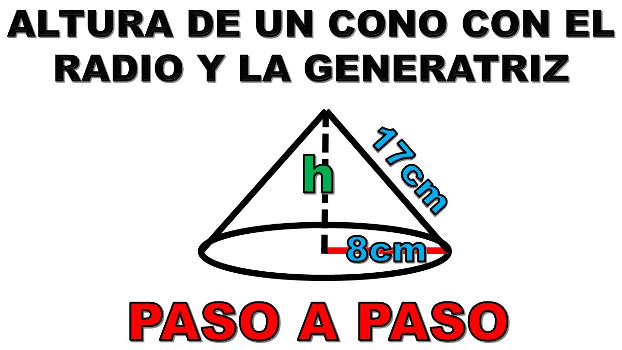 COMO HALLAR O CALCULAR LA ALTURA DE UN CONO PASO A PASO