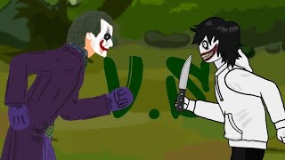 Joker(Heath Ledger) vs Jeff The Killer Drawing Cartoons 2
