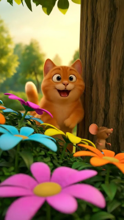 kucing dan tikus sedang bermain bersama #cat #animasulucu #funny #cartoon #lucu #animation #cute