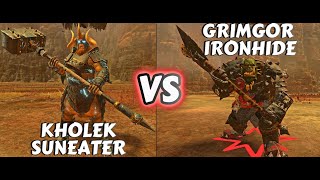 Who Will Win? Kholek Suneater or Grimgor Ironhide in Warhammer Total War 3!