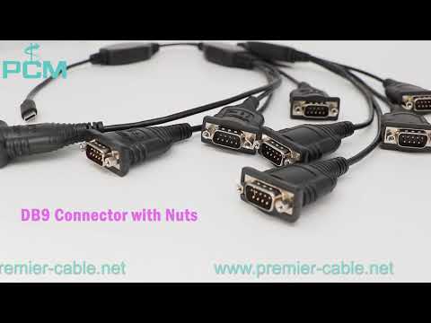 USB C Type-C to 8 Ports Serial RS-232 COM DB9 Male Adapter Cable FT232 USB-8x RS232