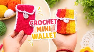 Crochet mini wallet 😍🤩 Best tutorial for beginners❤️❤️❤️😍😍😍