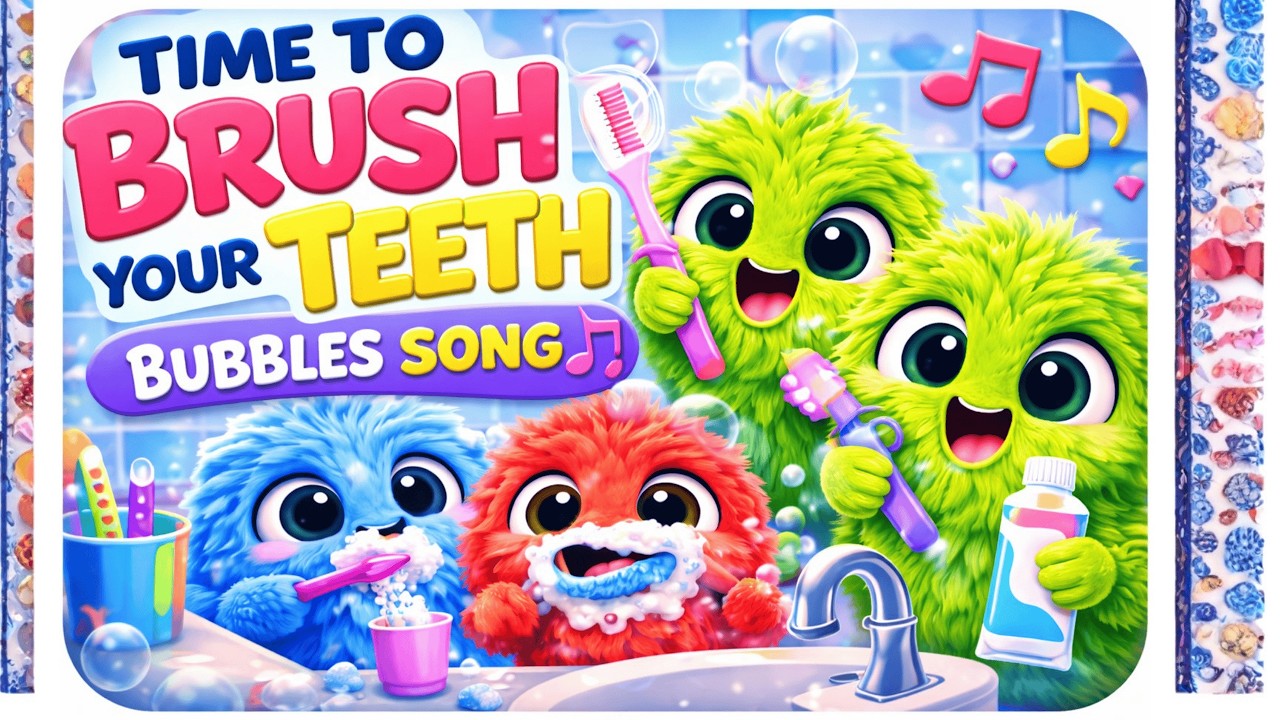 Time to Brush Your Teeth Song 🪥 Kids Brushing Teeth Routine | Bubbles ...