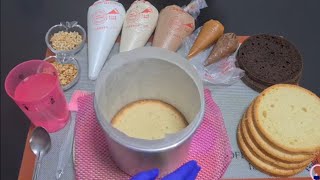 دورة لاير كيك 🍰 كيكة جنس الجنين بذوق رائع بحشوات مختلفة مع طريقة التغليف و التمليس🥰 كيك ديزاين