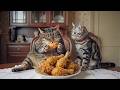 ボス猫の「はじめてのフライドチキン」ハイカラな家猫アメリカンショートヘア現るッ…！