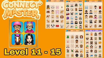 Connect master match puzzle level 11 - 15 solution walkthrough 