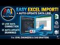 Easy Way to Import Excel in AutoCAD | Create &amp; Maintain Data Link | AutoCAD &amp; Civil 3D Tips