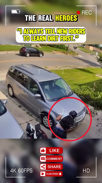Motorcyclist SLAMS Into Van — Homeowners Rush to Help 🙏💥#scenes #biker #accident