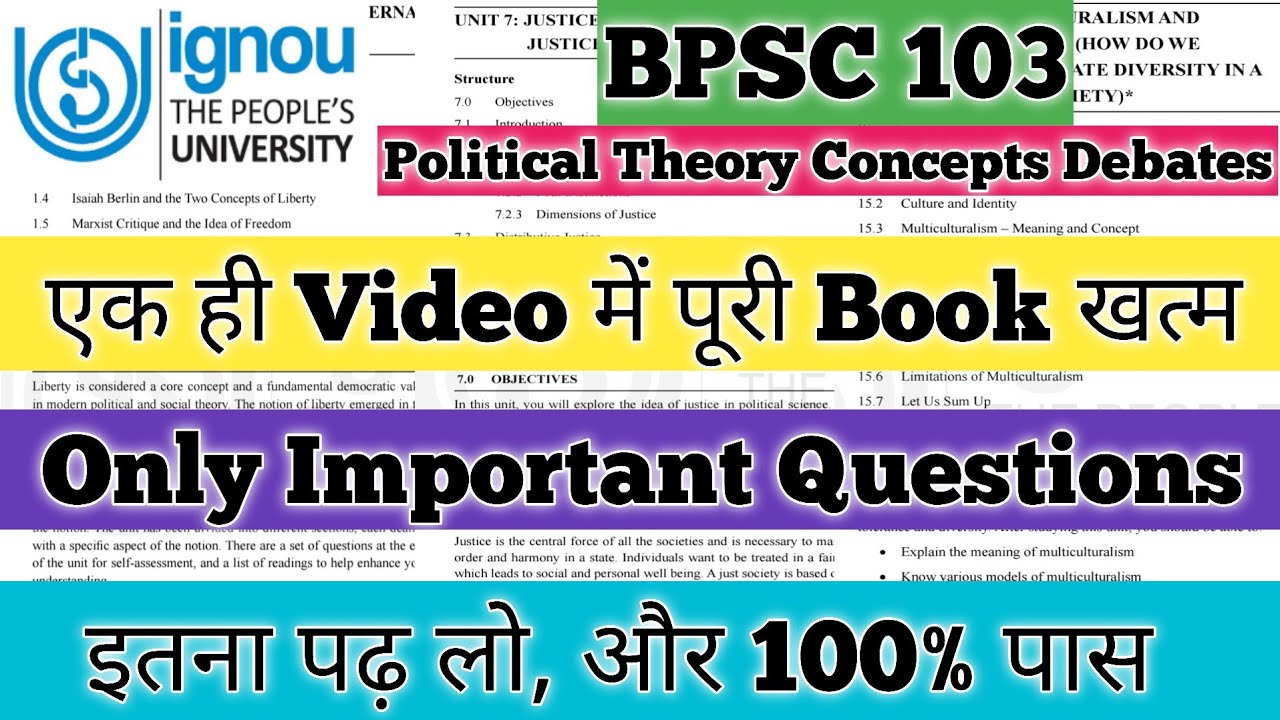 BPSC 103 Important Questions 2025 BPSC 103 Important Questions December 2025 BPSC 103 राजनीतिक IGNOU