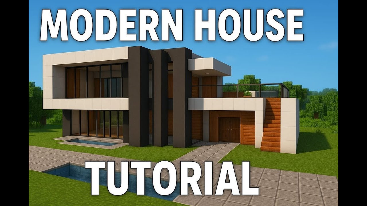 How to build a modern house in minecraft - YouTube