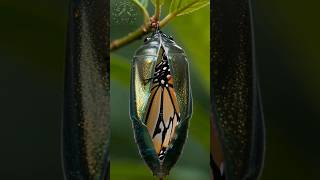 the process of a cocoon becoming a butterfly #shorts #insects