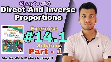 Cambridge Maths Milestone Class 8|Chapter 14 Direct And Inverse Proportions| Exercise 14.1 Solutions