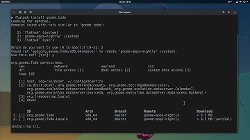 Flatpak 1.1.3 CLI: Installing GNOME Todo