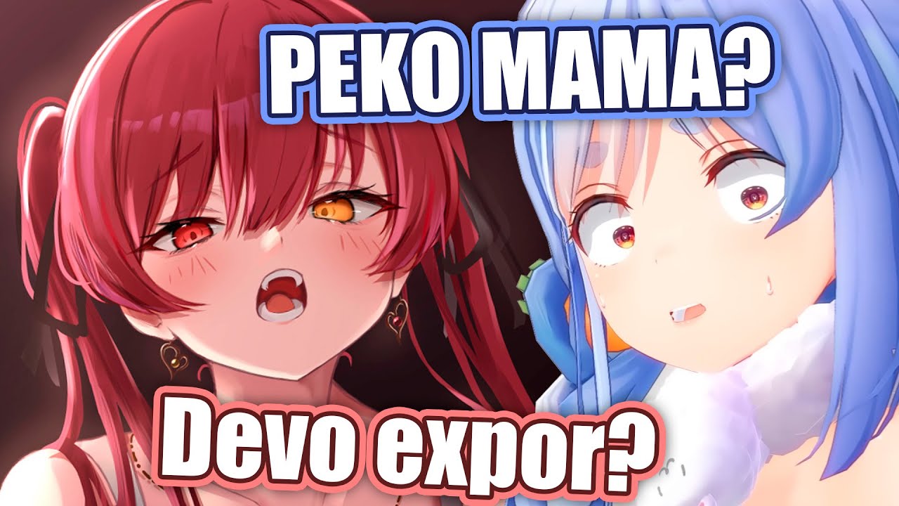 Marine expõe a Pekora e a pressiona a fazer o collab com sua mãe (Pekomama)