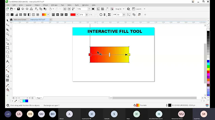 Gradient Tool or Interactive Fill Tool in Corel Draw 2020 || Color Filling in Corel Draw