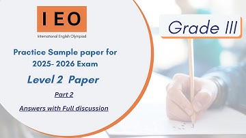 International English Olympiad (IEO)  Level 2- SOF previous year paper for Class 3 - Part 2