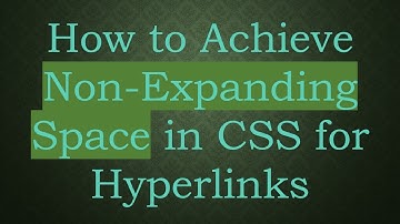 How to Achieve Non-Expanding Space in CSS for Hyperlinks