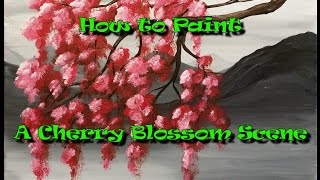 cherry blossom acrylic painting beginners step paint canvas scene canva