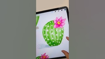 Paint Cute Flower Cactus Fast 🌵🌸 Easy Steps #procreate #art #shorts