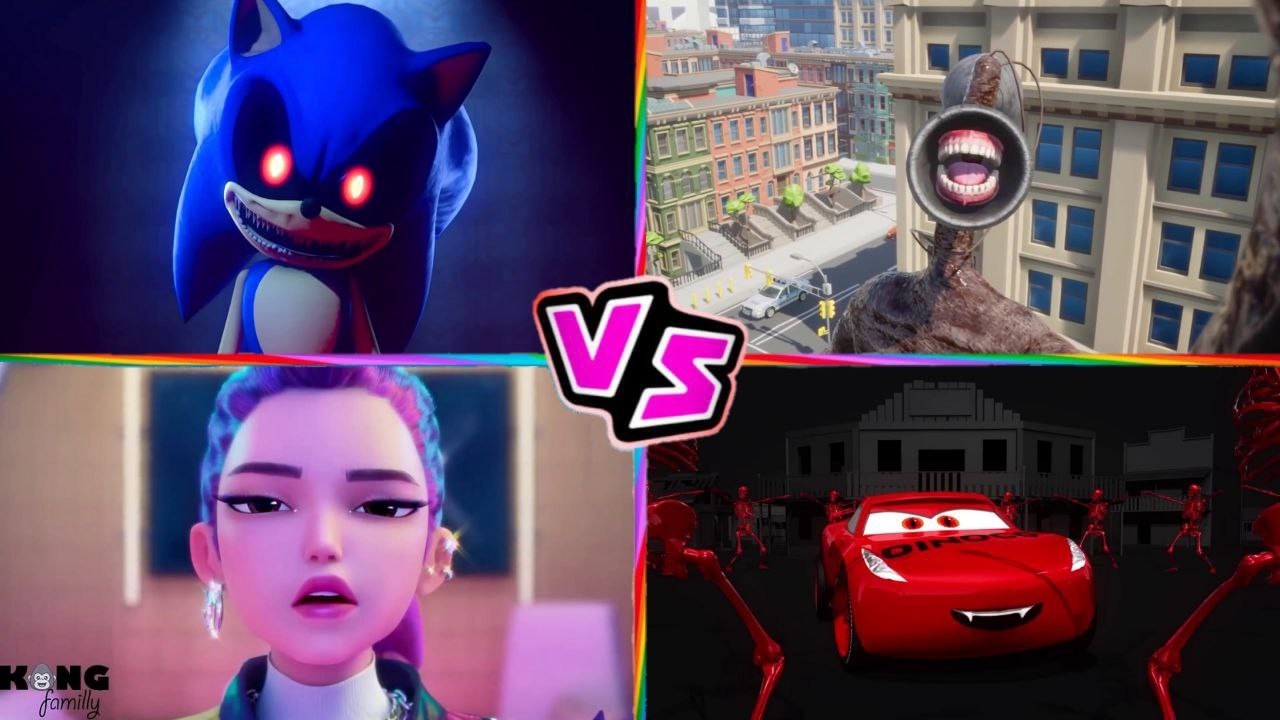 Sonic ExE 🆚 Siren Head 🆚 Kpop demon hunter 🆚 McQueen ExE - Tiles Hop