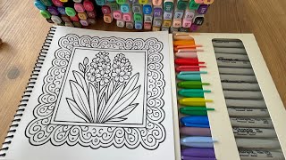 🪻🪻Flowersssss Color With Me ASMR 🌈🌈🪻🪻
