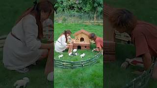 इमली का Rabbit House 🤯mini wood toy-woodworking art skill/woodland #shorts
